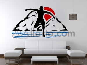 Running man, interior wallpaper, quotes sticker, room wallpaper, sticker dubai, vinyl sticker dubai,  wall art, wall covering, w