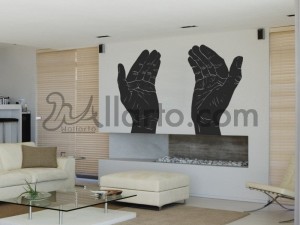 Hands up, Calligraphy sticker, Canvas, Creative wall decals, creative wall sticker, creative wall stickers, decal sticker design