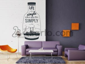 Life also simple, wall design, wall designs, wall digital stickers, wall mural, wall mural sticker, wall print sticker, wall sti