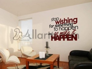 Stop wishing for something, calligraphy wall decal, calligraphy wall decoration, creative wall decals, creative wall sticker, de