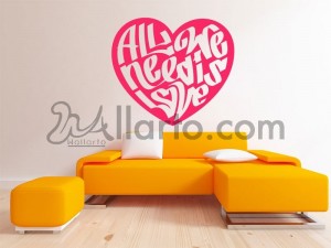 all we need is love, wall   decal, wall stickers, wall art, wall design, dubai stickers, abu dhabi stickers, uae stickers, decal