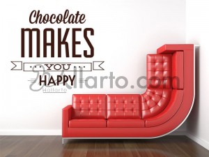 Chocolate makes you happy, Dubai sticker, wall sticker, Dubai wallpaper, Dubai print, printing digital, wallpaper sticker,sticke