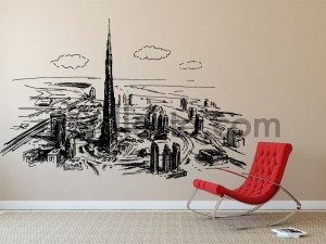 Burj Khaleefa view, home interior Dubai, stickers wall, wall graphics Dubai, stickers for walls Dubai, stickers Dubai, wall stic