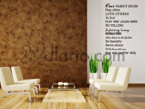 Our Family Rules, Dubai sticker, wall sticker, Dubai wallpaper, Dubai print, printing digital, wallpaper sticker,sticker shop, w