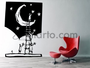 See the moon, Dubai sticker, wall sticker, Dubai wallpaper, Dubai print, printing digital, wallpaper sticker,sticker shop, wall 